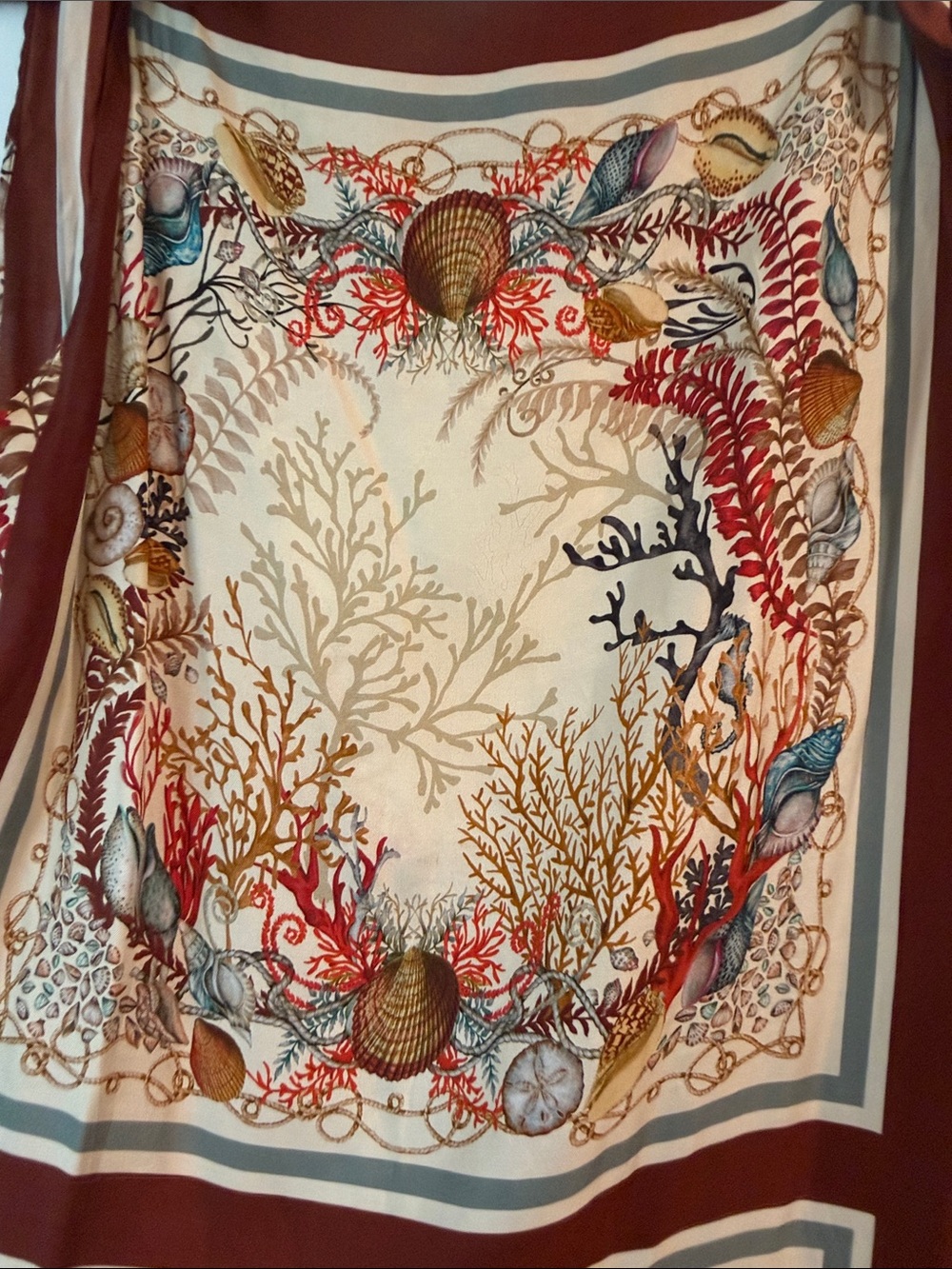 Doen Coral Reef Print Mini Dress in Cream, Rust, Teal - Picture 6 of 8